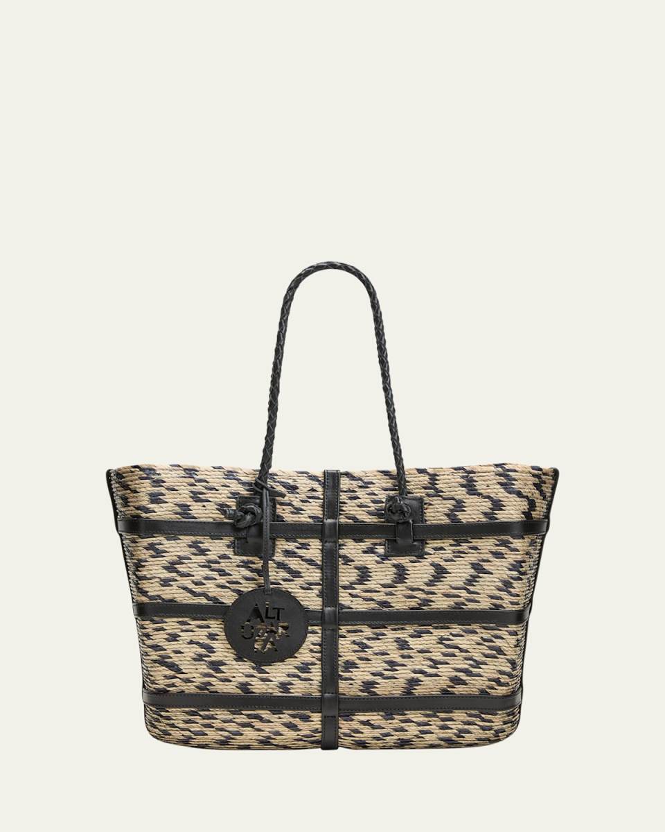 Watermill Caged Straw Tote Bag